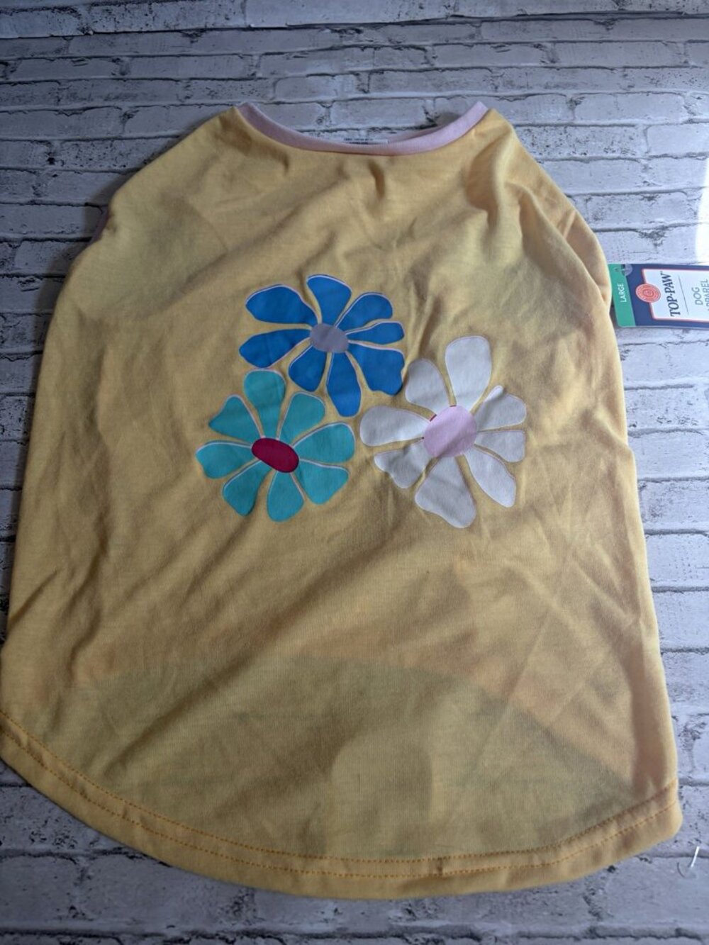 Top Paw Lightweight Floral Orange Dog Shirt Size L Polyester NWT